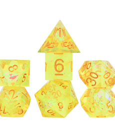 Sirius Dice - SDZ Polyhedral 7-Die Set - Sharp-edged - Yellow Fairy