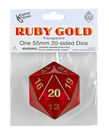Koplow Games DO NOT RESTOCK - Koplow - 55mm Countdown Translucent D20 - Ruby w/ Gold
