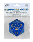 Koplow Games DO NOT RESTOCK - Koplow - 55mm Countdown Translucent D20 - Sapphire w/ Gold