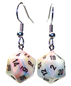 Chessex - CHX Chessex Hook Earrings - Mini d20 - Festive Circus