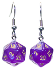 Chessex - CHX Chessex Hook Earrings - Mini d20 - Borealis Royal Purple
