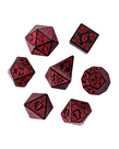 Gameopolis Dice - UDI Gameopolis: Dice - Polyhedral 7 Set - Acrylic - Celtic Knot - Red