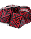 Gameopolis Dice - UDI Gameopolis: Dice - Polyhedral 7 Set - Acrylic - Celtic Knot - Red