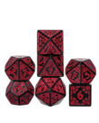 Gameopolis Dice - UDI Gameopolis: Dice - Polyhedral 7 Set - Acrylic - Celtic Knot - Red