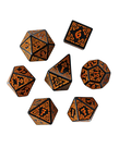 Gameopolis Dice - UDI Gameopolis: Dice - Polyhedral 7-Die Set - Acrylic Pattern Dice - Celtic Knot - Orange
