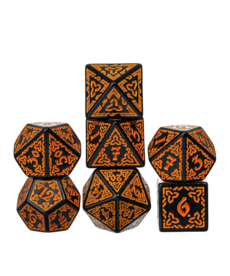 Gameopolis Dice - UDI Acrylic Pattern Dice - Celtic Knot - Orange