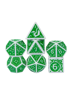 Gameopolis Dice - UDI Acrylic Pattern Dice - Irregular - Green w/ White