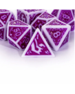 Gameopolis Dice - UDI Gameopolis: Dice - Polyhedral 7 Set - Acrylic Pattern Dice - Irregular - Purple w/ White