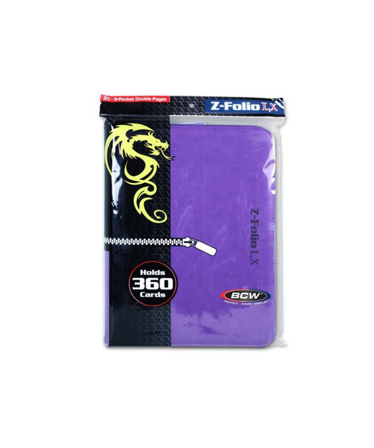 BCW Diversified - BCD BCW Supplies - Zipper-Folio - LX 9-Pocket Card Binder - Purple
