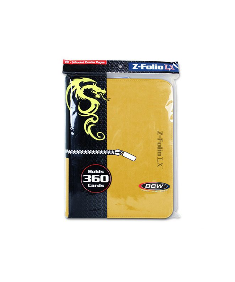 BCW Diversified - BCD BCW Supplies - Zipper-Folio - LX 9-Pocket Card Binder - Yellow