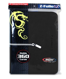 BCW Diversified - BCD Zipper-Folio - LX 9-Pocket Card Binder - Black