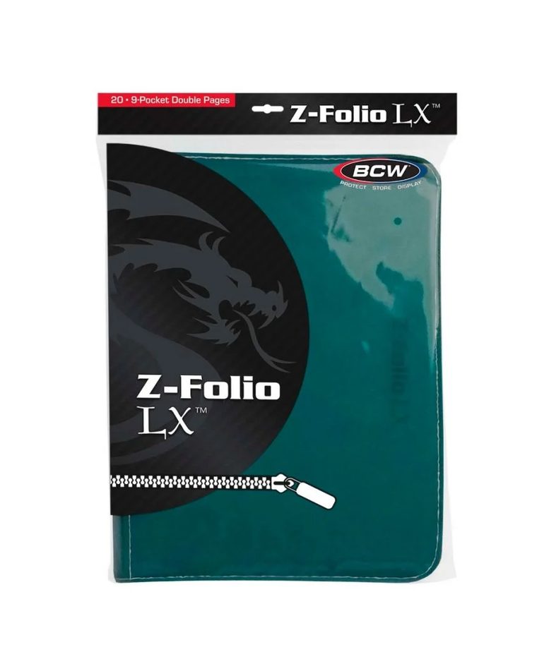 BCW Diversified - BCD BCW Supplies - Zipper-Folio - LX 9-Pocket Card Binder - Teal