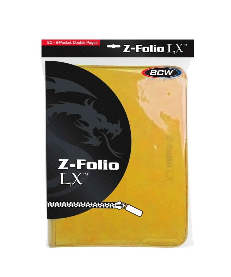 BCW Diversified - BCD BCW Supplies - Zipper-Folio - LX 9-Pocket Card Binder - Yellow