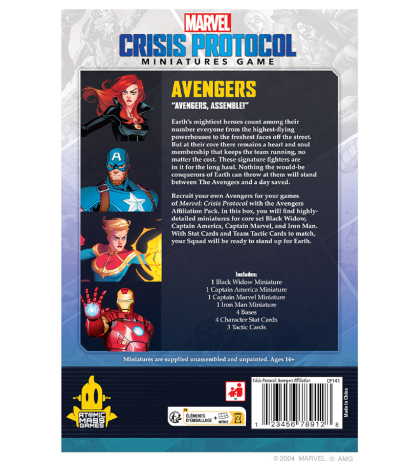 Atomic Mass Games - AMG PRESALE Marvel: Crisis Protocol - Avengers Affiliation Pack 05/10/2024