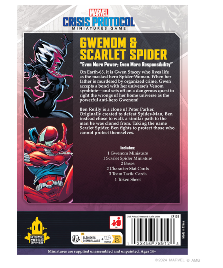 Atomic Mass Games - AMG PRESALE Marvel: Crisis Protocol - Gwenom & Scarlet Spider 05/17/2024