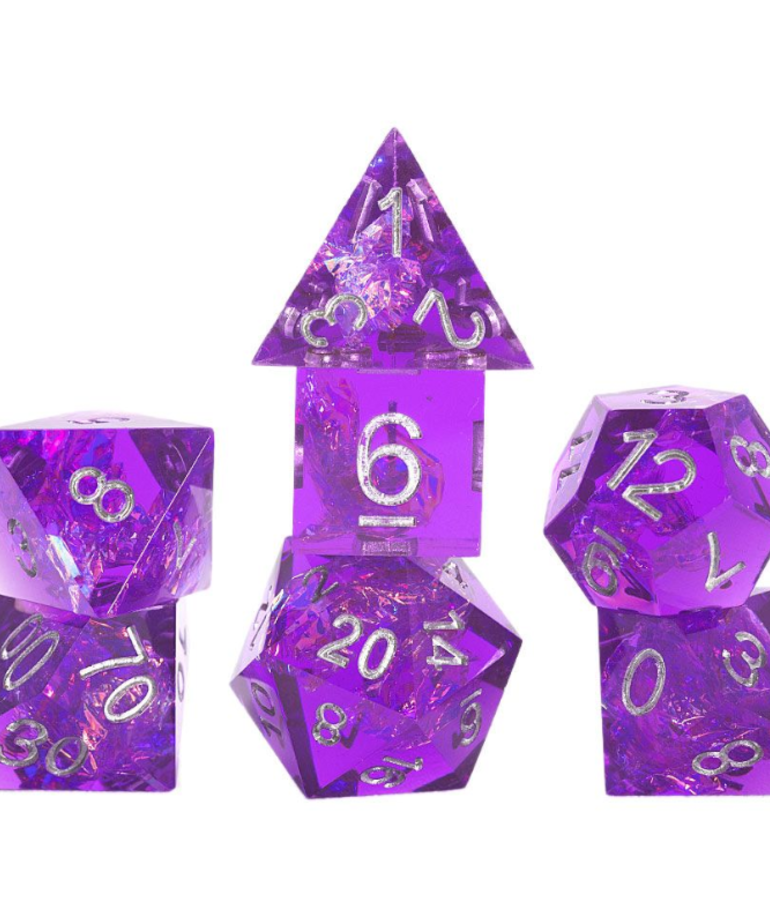 Sirius Dice - SDZ Sirius Dice - Polyhedral 7-Die Set - Sharp-edged - Purple Fairy