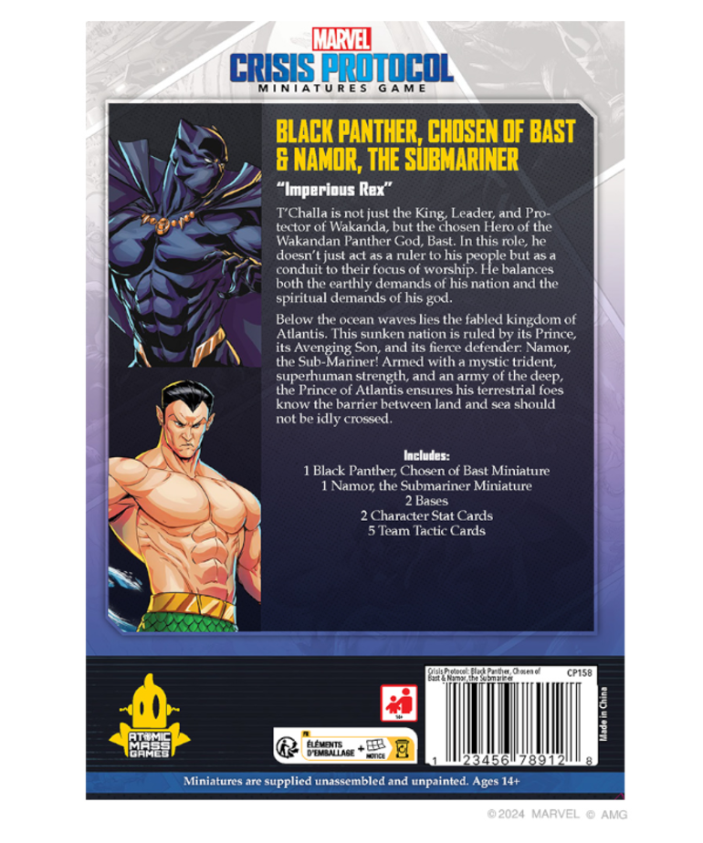 Atomic Mass Games - AMG Marvel: Crisis Protocol - Black Panther, Chosen of Bast & Namor, the Sub-Mariner