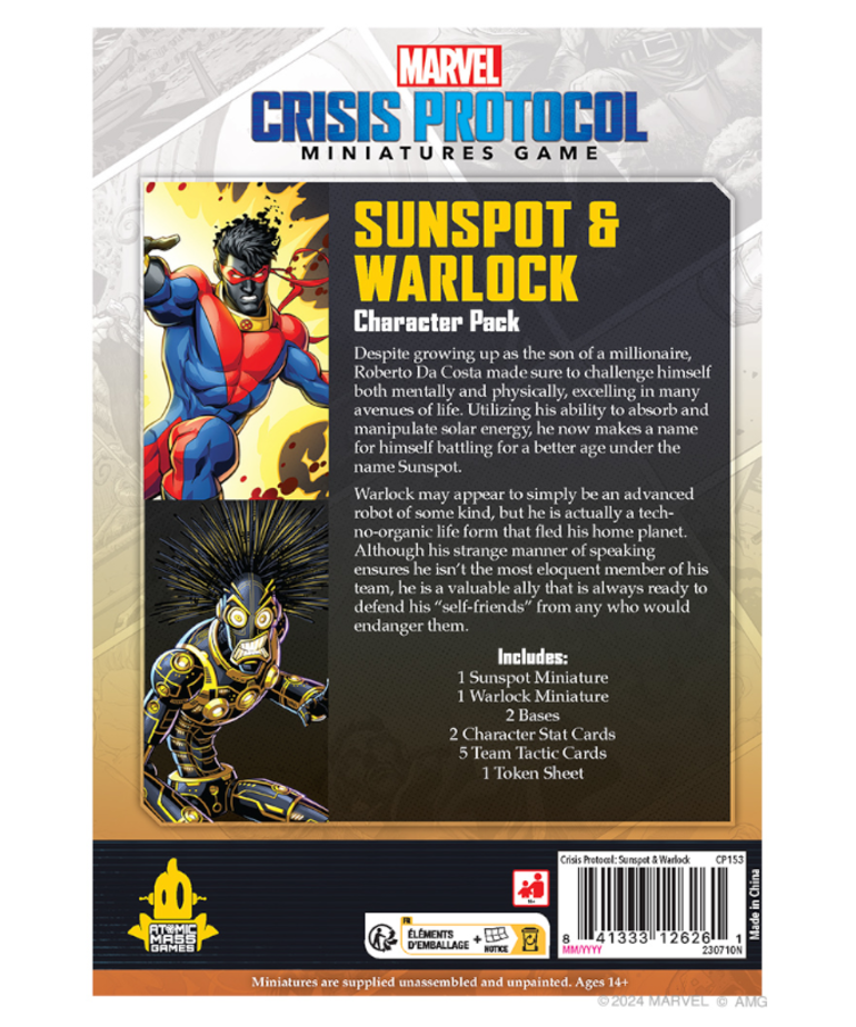 Atomic Mass Games - AMG PRESALE Marvel: Crisis Protocol - Sunspot & Warlock Character Pack 09/13/2024