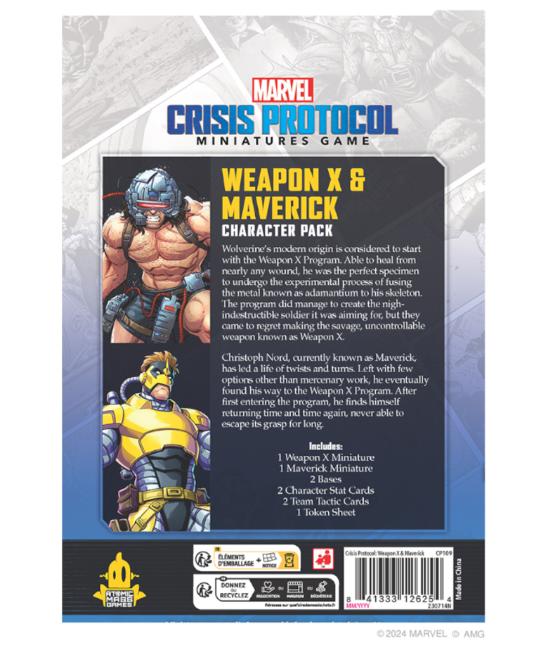 Atomic Mass Games - AMG PRESALE Marvel: Crisis Protocol - Weapon X & Maverick Character Pack 09/13/2024