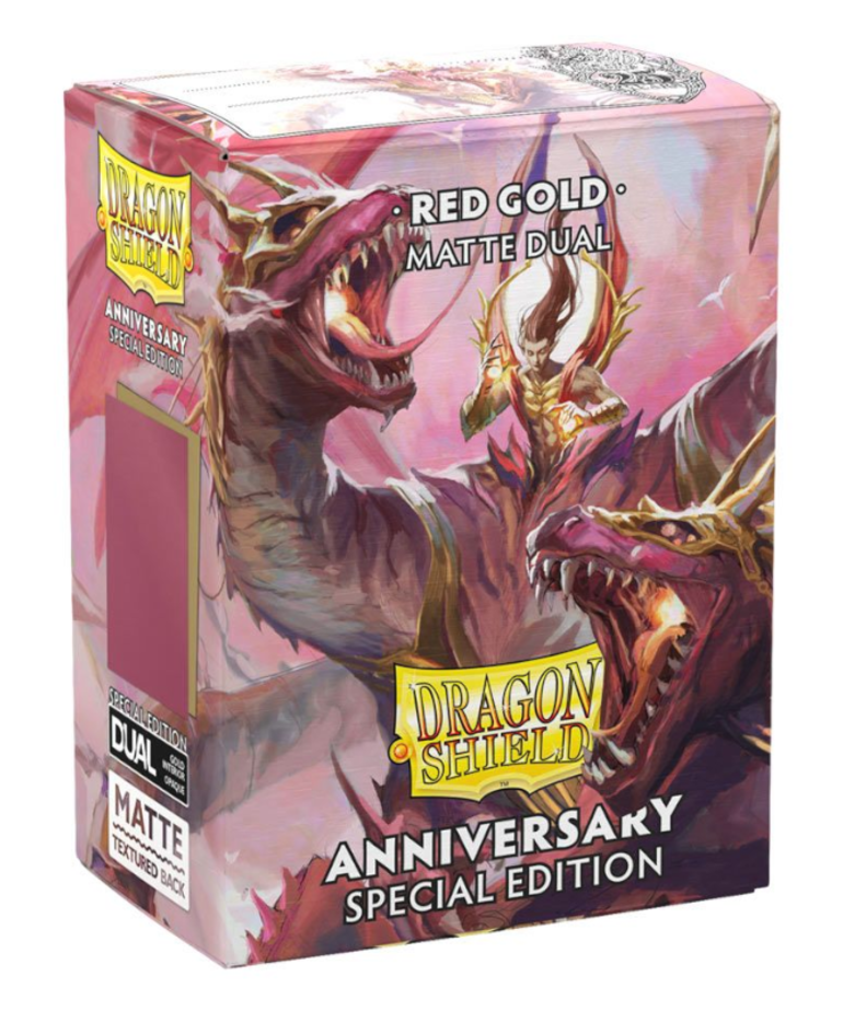 Arcane Tinmen - ATM Dragon Shield - Dual Matte Sleeves - 25th Anniversary Red Gold (100)