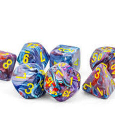 Chessex - CHX 7-Set Mega Hedrals - Festive Mosaic w/ Yellow