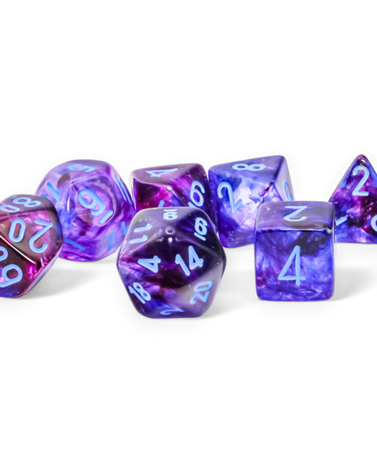 Chessex - CHX Chessex - 7-Set Mega Hedrals - Nebula Nocturnal w/ Blue Luminary