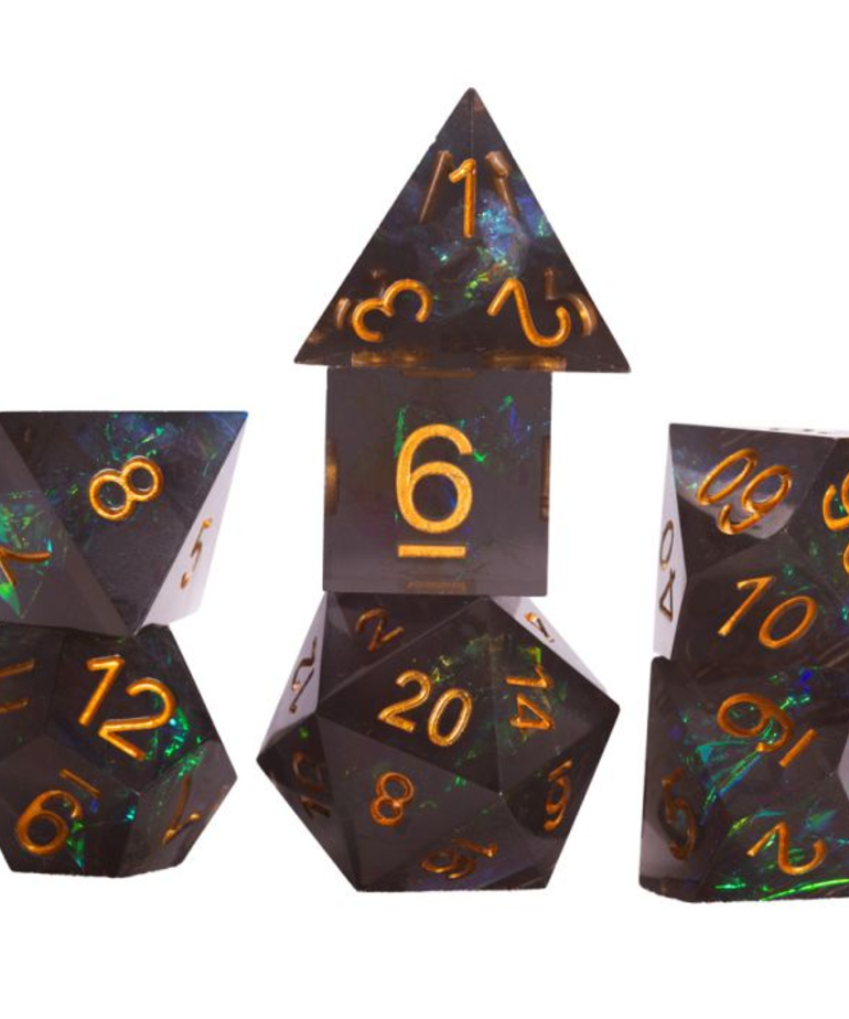 Sirius Dice - SDZ Sirius Dice - Polyhedral 7-Die Set - Sharp-edged - Night Fairy