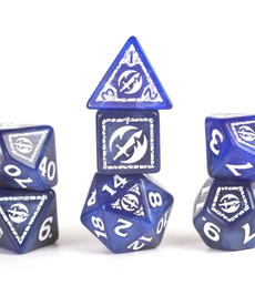 Sirius Dice - SDZ Polyhedral 7-Die Set - D&D Adventure Dice - Fighter (Blue)