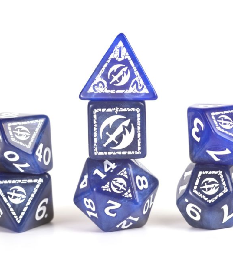 Sirius Dice - SDZ Sirius Dice - Polyhedral 7-Die Set - D&D Adventure Dice - Fighter (Blue)