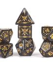 Sirius Dice - SDZ Sirius Dice - Polyhedral 7-Die Set - D&D Adventure Dice - Rogue (Black)