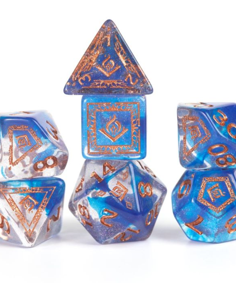 Sirius Dice - SDZ Sirius Dice - Polyhedral 7-Die Set - D&D Adventure Dice - Wizard (Blue)