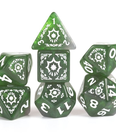 Sirius Dice - SDZ Polyhedral 7-Die Set - D&D Adventure Dice - Cleric (Green)