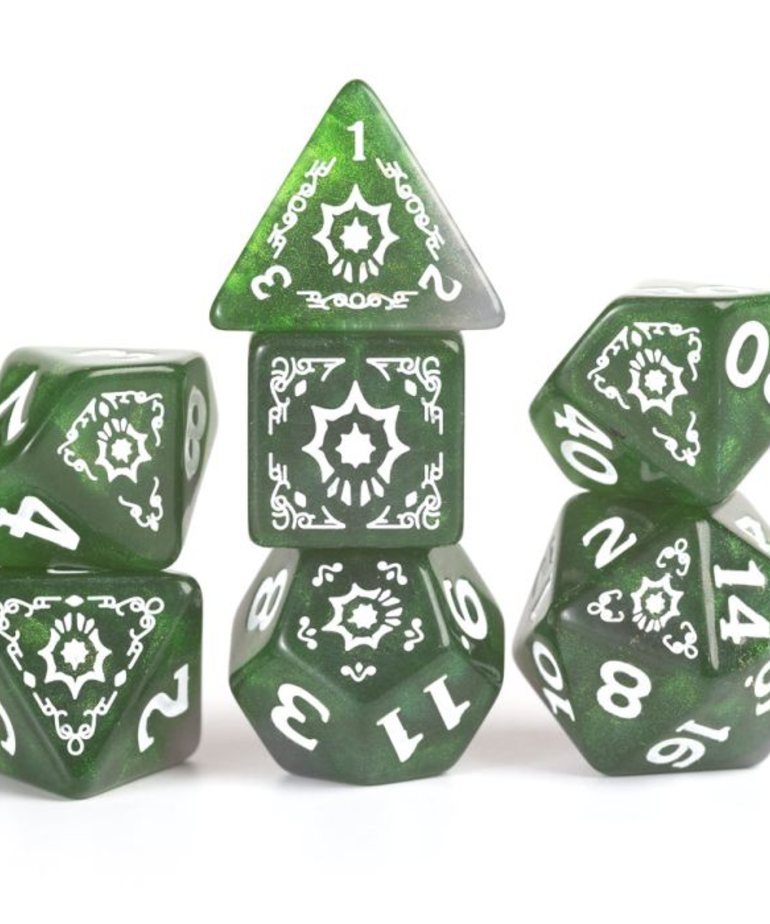Sirius Dice - SDZ Sirius Dice - Polyhedral 7-Die Set - D&D Adventure Dice - Cleric (Green)