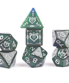 Sirius Dice - SDZ Polyhedral 7-Die Set - D&D Adventure Dice - Bard (Blue)