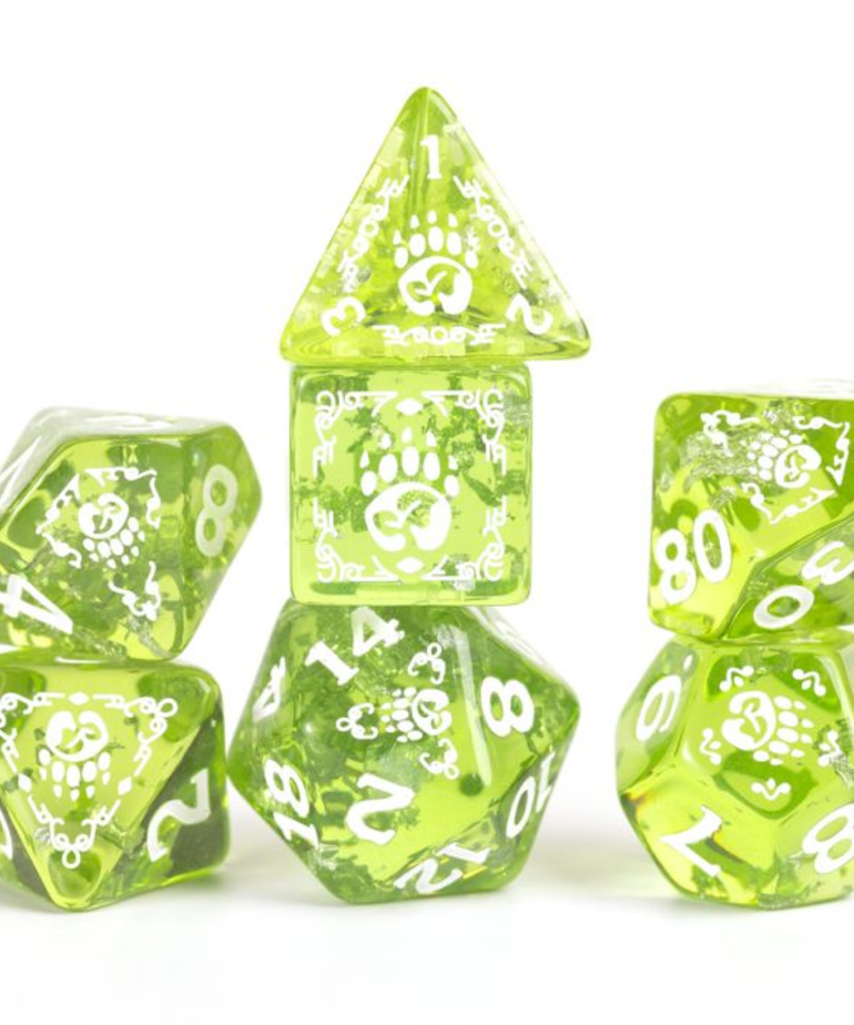 Sirius Dice - SDZ Sirius Dice - Polyhedral 7-Die Set - D&D Adventure Dice - Druid (Green)