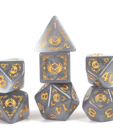 Sirius Dice - SDZ Polyhedral 7-Die Set - D&D Adventure Dice - Paladin (White/Grey)
