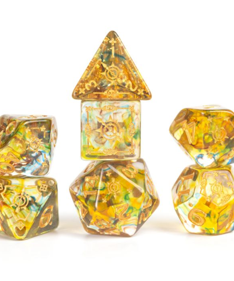Sirius Dice - SDZ Sirius Dice - Polyhedral 7-Die Set - D&D Adventure Dice - Ranger (Green/Multi)