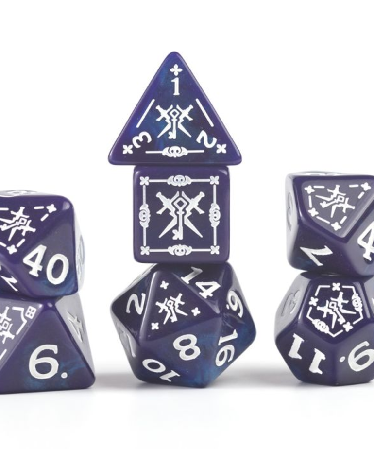 Sirius Dice - SDZ Sirius Dice - Polyhedral 7-Die Set - D&D Adventure Dice - Rogue (Purple)