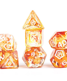 Sirius Dice - SDZ Polyhedral 7-Die Set - D&D Adventure Dice - Sorcerer (Orange)