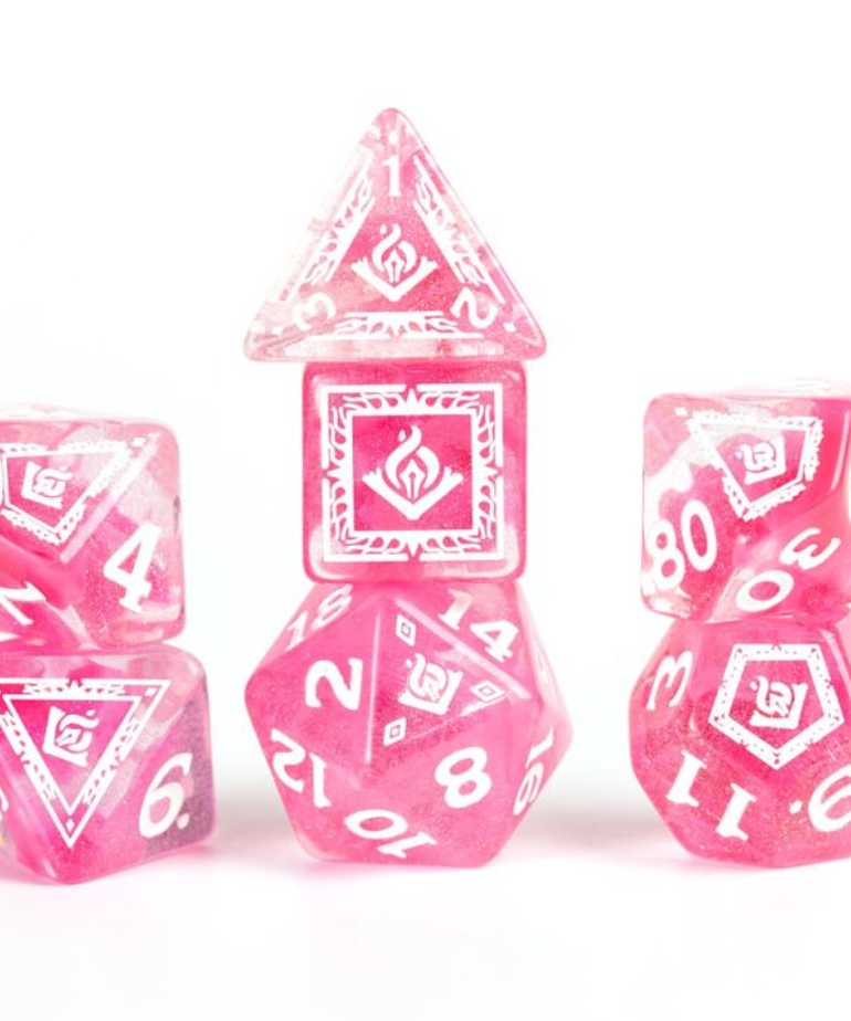 Sirius Dice - SDZ Sirius Dice - Polyhedral 7-Die Set - D&D Adventure Dice - Wizard (Fuchsia)
