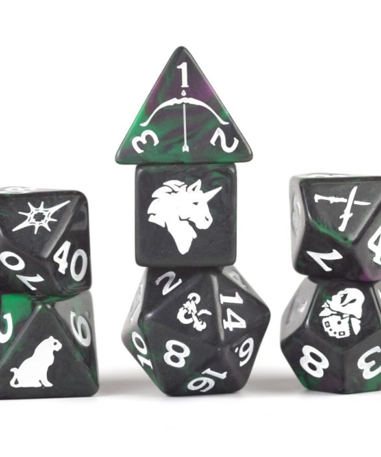 Sirius Dice - SDZ Sirius Dice - Polyhedral 7-Die Set - D&D Adventure Dice - Legend of Drizzt