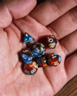 Gameopolis Dice - UDI Gameopolis Dice: Acrylic Mini 10mm-13mm Blend Color Dice - Blue & Brown