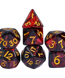 Gameopolis Dice - UDI Acrylic Mini Blend Color Dice - Red & Black