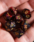 Gameopolis Dice - UDI Gameopolis Dice: Acrylic Mini 10mm-13mm Blend Color Dice - Red & Black