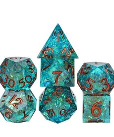 Gameopolis Dice - UDI Handmade Two-Color Glitter Paper Dice - Blue & Black