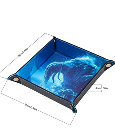 Gameopolis Dice - UDI Leather Dice Tray - Kraken - Blue