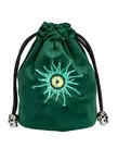 Gameopolis Dice - UDI Gameopolis: Dice Bag - Flannel Drawstring Bag - Demon Eye - Green