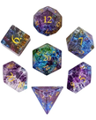 Gameopolis Dice - UDI Gameopolis: Dice - Polyhedral 7-Die Set - Glass Dice - Burst Lightning - Rainbow