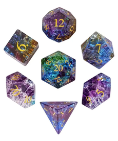 Gameopolis Dice - UDI Glass Dice - Burst Lightning - Rainbow