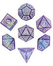 Gameopolis Dice - UDI Gameopolis: Dice - Polyhedral 7-Die Set - Handmade Pattern Dice - Magic Circle - Purple